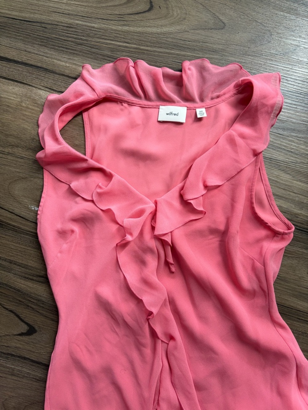 Wilfred Pink Ruffled Chiffon Mini Dress - Picture 4 of 5